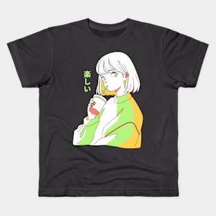 Tanoshii - Cute Anime girl Kids T-Shirt